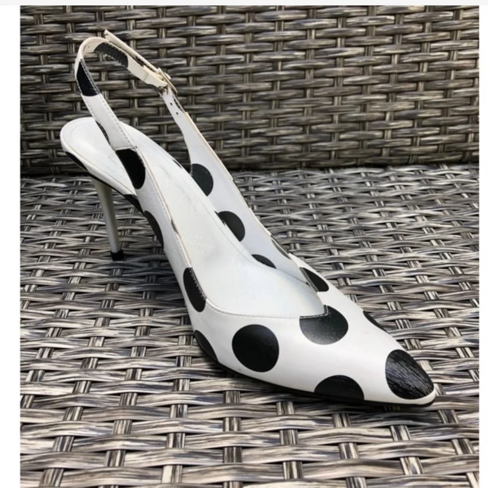 Maison Martin Margiela Polka Dot Leather Slingback Pumps Size 37EU NEW - Picture 3 of 9